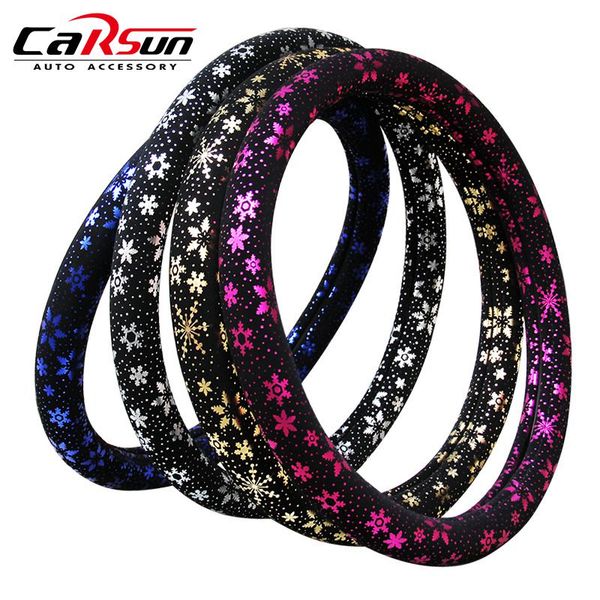 

38cm universal car styling snow flake car steering wheel cover auto interior accessories