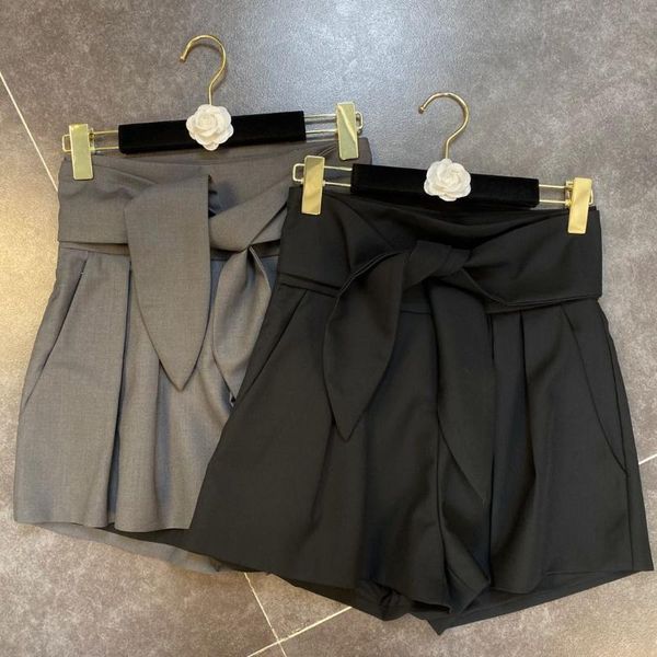 

deat 2020 summer new arrivals wide leg high waist lace up bandage shorts casual women mj203, White;black