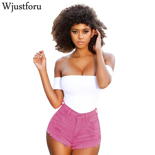 

wjustforru 5 color hole jeans shorts women summer bodycon denim shorts female fashion high waist casual elegant short pants, White;black