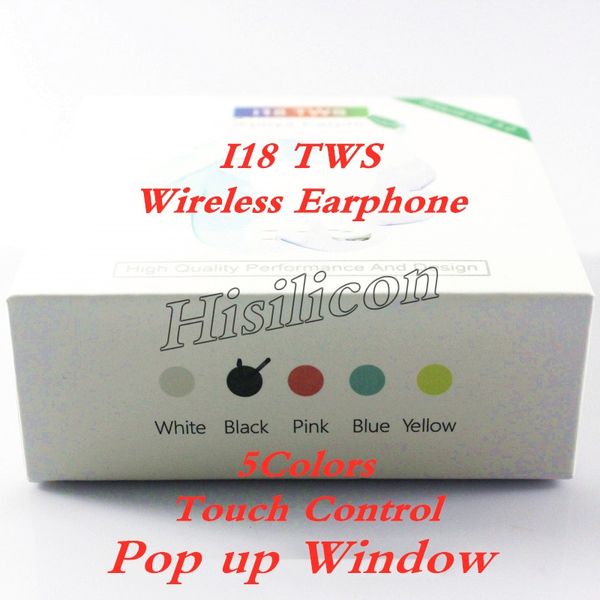 

Высокое качество I18 TWS Спортивные беспроводные наушники Bluetooth V5.0 с всплывающим окном Сенсорное управление Наушники для Iphone X XR Andriod