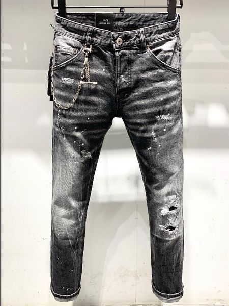 

2020 new brand of fashionable european and american men's casual jeans ,high-grade washing, pure hand grinding, quality optimization da, Blue