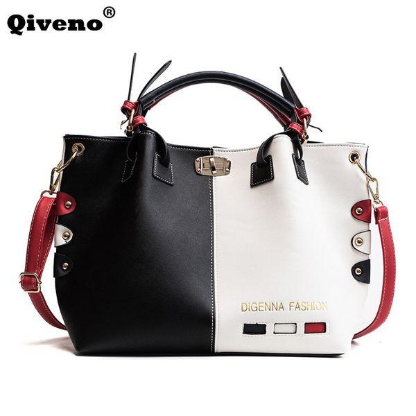 

2019 women's leather handbags shoulder bags fashion patchwork messenger bags female hobos bag large capacity casual totes