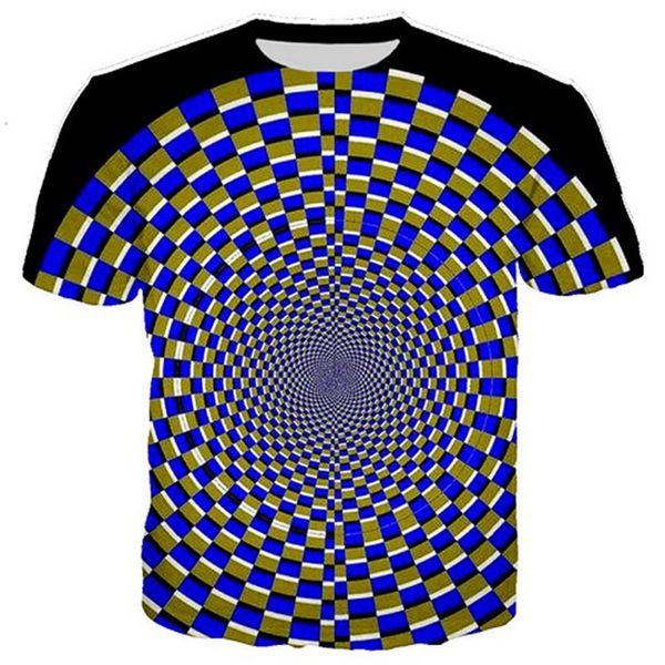 

dressing2020 colorful 3d illusion printing men's t-shirt funny t-shirt black and white graphics o-neck pullover tee men/women hip hop t, White;black