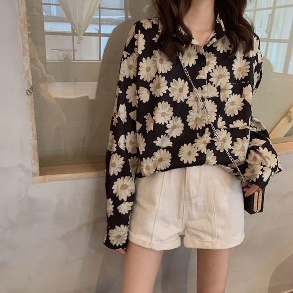 

zosol new little daisy flower shirt printing jacket retro joker is prevented bask in clothes, White