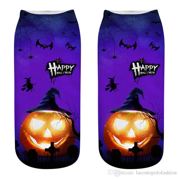 

halloween element 3d print womens socks designer bat pumpkin castle socks casual couple matching short hosiery, Black;white
