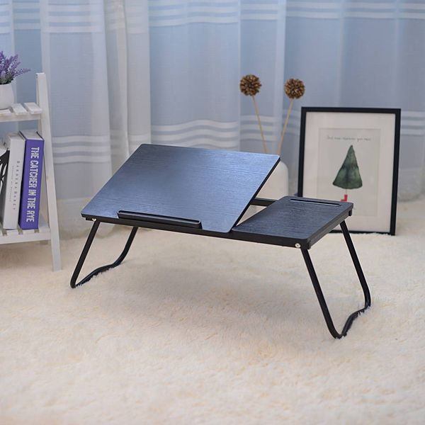 

folding lapdesk for bed with slot adjustable angle 79x36 cm black willow