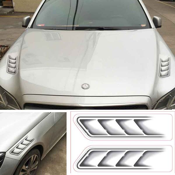 

2pcs/set 3d shark gills car stickers and decals auto sticker car vent air flow fender decor car- styling waterproof