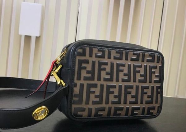 

2020 brand fashion handbag letter cowhide camera bag genuine leather crossbody bag messenger bags men handbags purses woman, Black