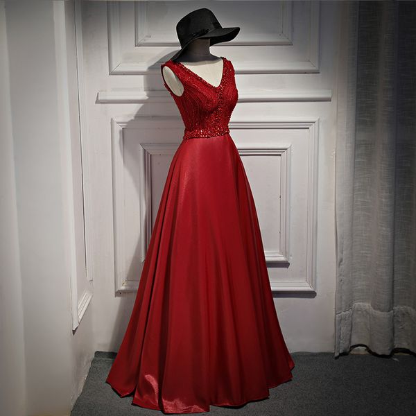 

burgundy v-neck crystal beading lace vestido de festa longo backless pleated a-line formal evening dresses prom party gowns, White;black