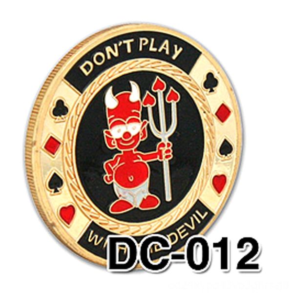 

metal chip running wear athletic & outdoor apparel guard card protector coin gold plated with round plastic case metal craft poker chips pok, Black;blue