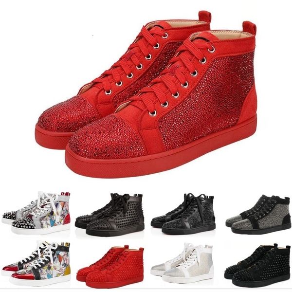 

2019 new luxury designer women men shoes low red bottom nude black red leather pointed toes pumps casual sneaker shoes 34-46