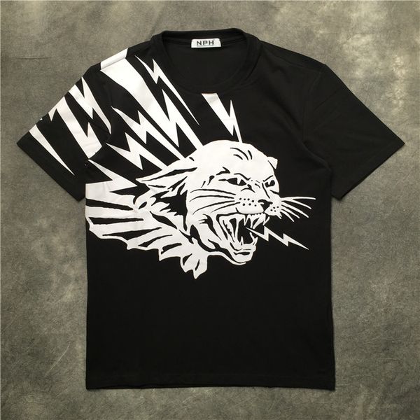 

20ss mens t shirts pentagram leopard tee print men clothes short sleeve women shirts tag label, White;black
