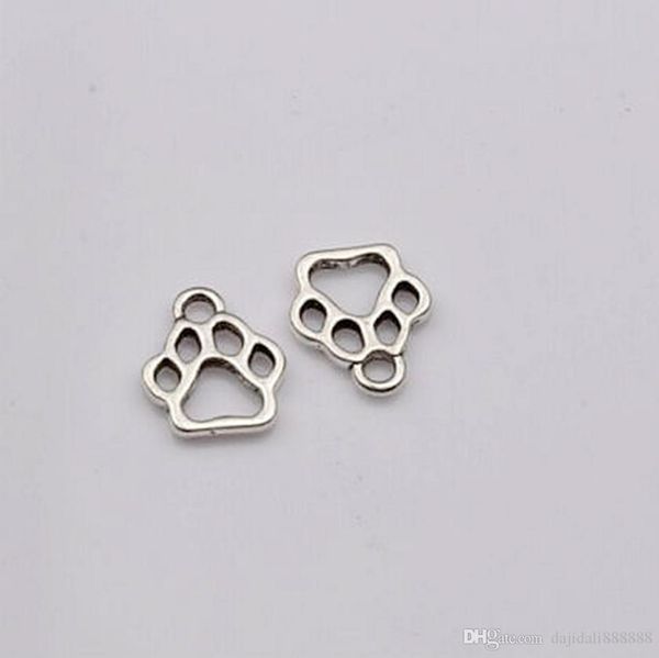 

жарко ! 200pcs античный серебряный сплав полые paw print шарма 11x13mm diy ювелирные изделия, Bronze;silver