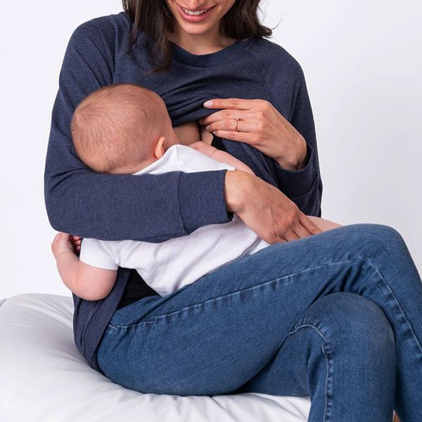 

womens designer pregnant women breastfeeding sweater solid color long sleeve7msf, Black;brown