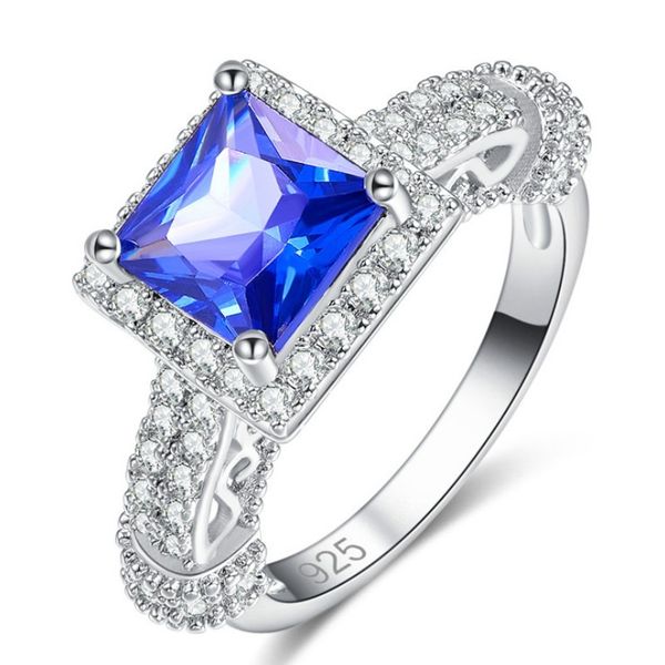 

синий размер кольца 6-9 ювелирных изделий 18k белого золота гальваническим cz женщины wedding циркон кольцо подарок # 172, Golden;silver