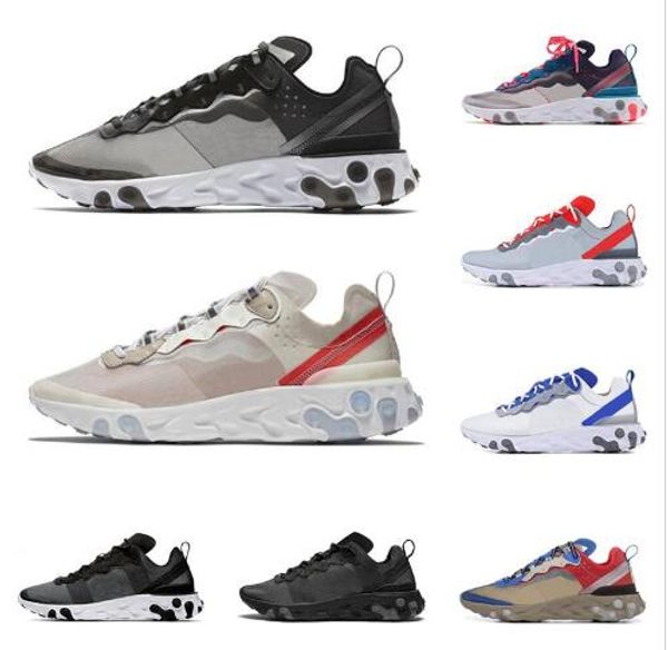 

new react element 87 55 running shoes for men women anthracite light bone triple black white red orbit fashion mens trainers sports sneaker