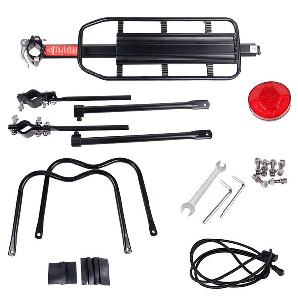 

20-29 inch bicycle carrier bike luggage cargo rear rack aluminum alloy shelf saddle bags holder stand support with mount tools