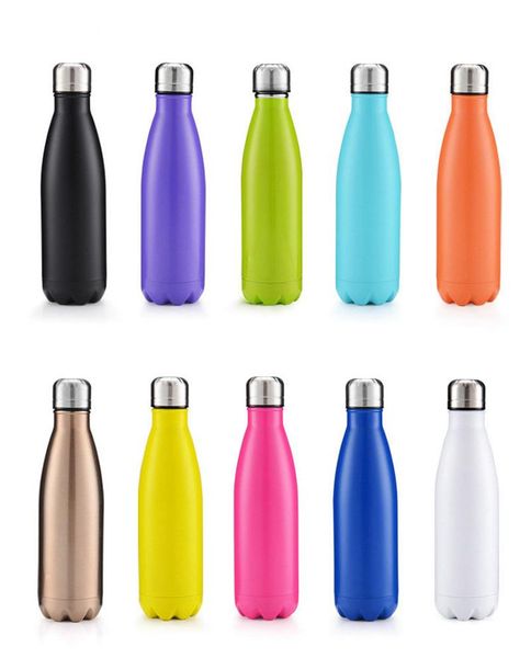 

cola shaped water bottle insulated double wall vacuum heath-safety bpa stainless steel high-luminance thermos bottle 500ml 20pcs