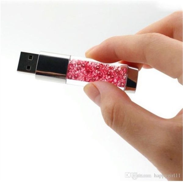 

factory price 32gb 16gb 64gb/128gb diamond usb crystal series flash drive waterproof shining u disk(8 color) u72