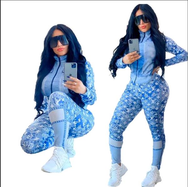 

women designers two pieces outfit casual alphabet print womens sweat ds lv casual women zipper jacket, Gray