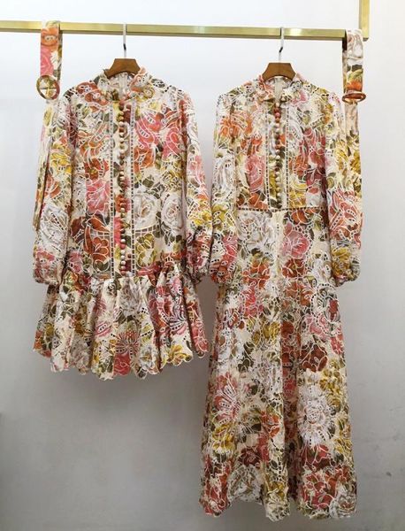 

2020 luxury women embroidery flower prints linen lantern sleeve dress fashion dresss for ladies gdnz 4.08, Black;gray
