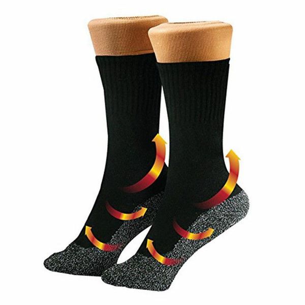

warm winter socks men long cycling socks professional ski outdoor sport coton thermal elastic soft sock calcetines hombre, Black