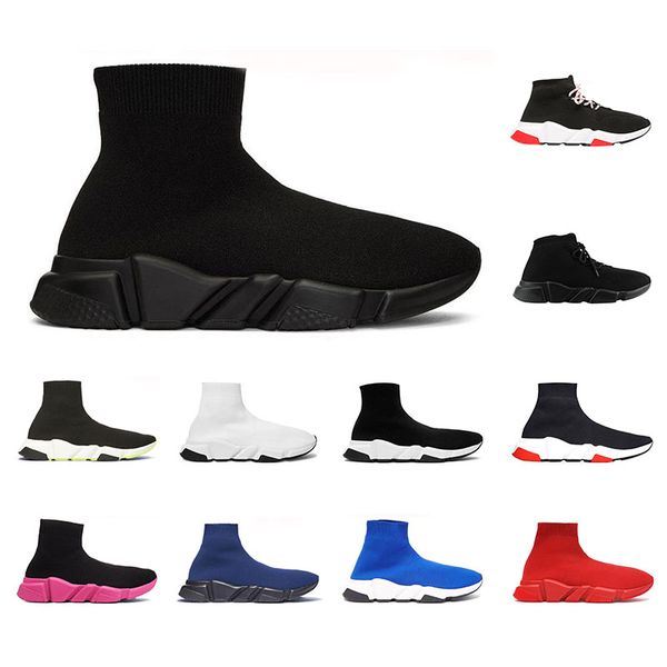 

2020 speed trainer socks shoes for men women triple black white red casual shoes fashion designer sneakers ankle boot