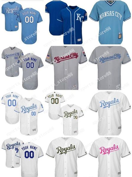 

пользовательские мужчины женщины молодежь kc royals джерси персонализированные #00 любое ваше имя и номер дома синий белый серый бейсбольные, Blue;black