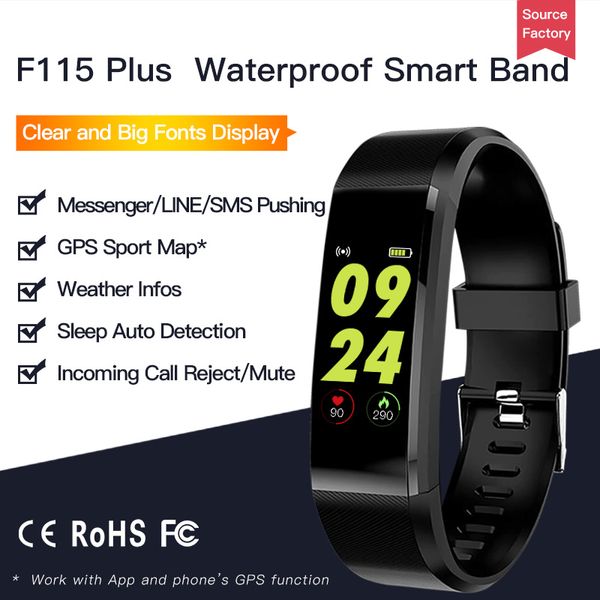 

id115 hr smart wristband bracelet heart rate led color monitor blood pressure watch pedometer fitness tracker for iphone android good