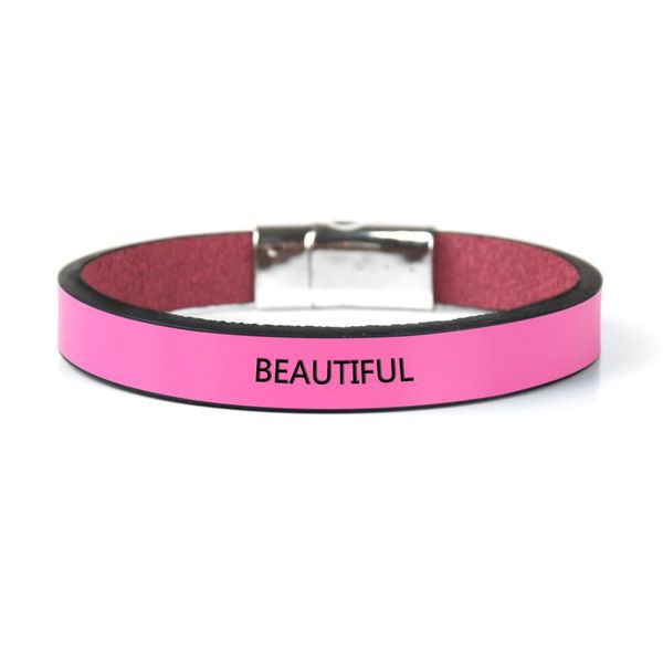 

beautiful leather bracelet message cuff bracelets for women men snap button bracelet mantra cuff men women fashion gift, White