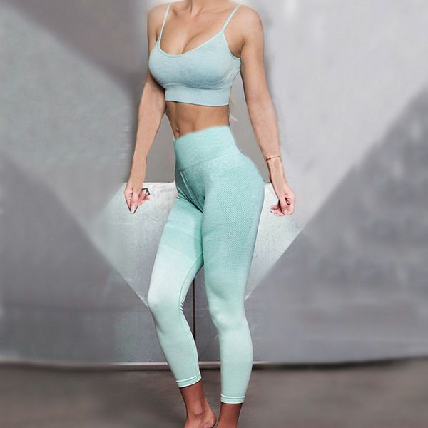 

2pcs gradient ombre seamless yoga set workout gym tracksuit sports bra legging woman gym sportswear female fitness clothing suit