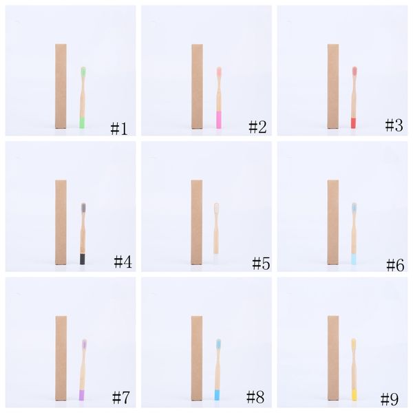 

children bamboo toothbrush round handle toothbrushes natural bamboo tube brush with box packing travel oral hygiene l supplies gga2475