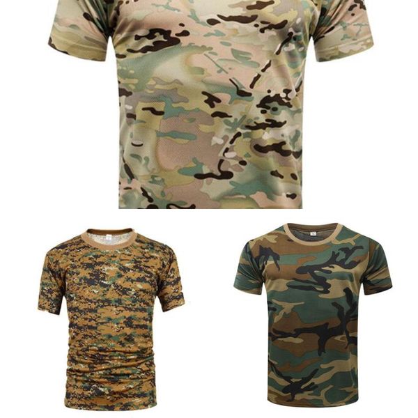 

outdoor sports men t-shirts camouflage multicam quick dry o neck short sleeve shirt plus size m-3xl t-shirt accessories, Gray;blue