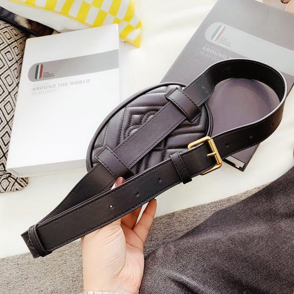 

women leather waist bags fanny pack with chain shoulder strap high quality