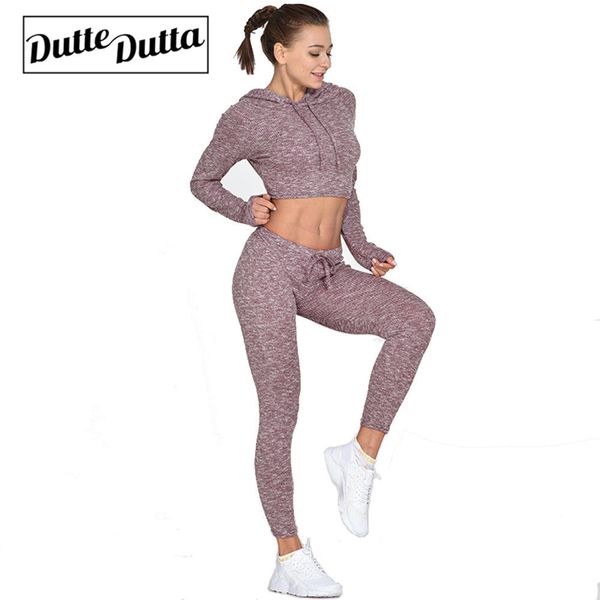 

женщины йога set gym одежда бесшовные поножи обрезанные толстовки топы workout спорт set женщин длинные рукава фитнес set спортивная