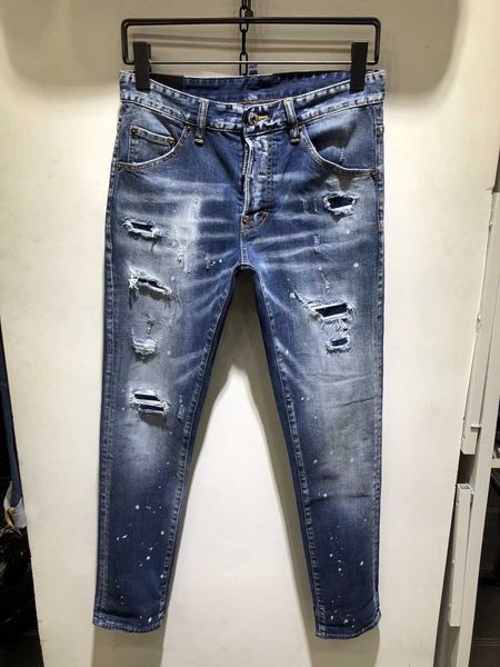 

2019 new italian de ign d brand jean men 039 brand ripped zipper pring ummer european and american ca ual trong denim 883