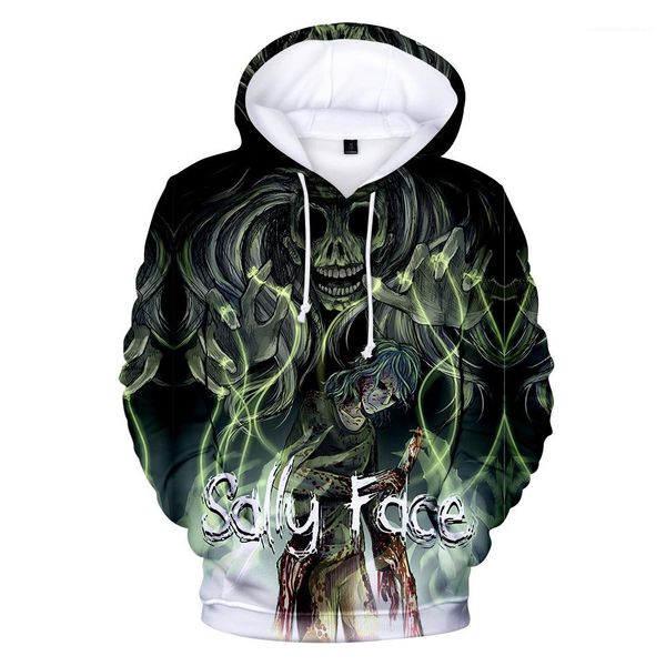 

printed hoodies men women spring autumn hooded sweatshirts long sleeved pullovers sally face 3d, Black