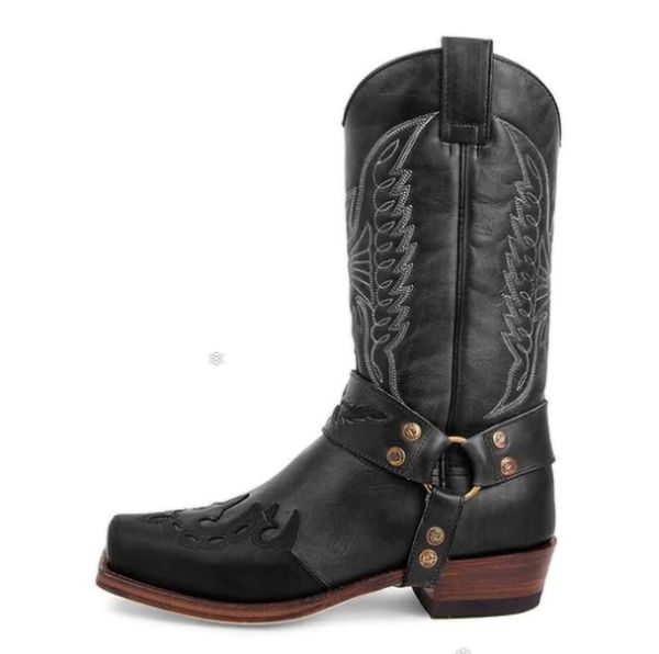

boots hand-knitted men walking shoes comfortable outdoor sneakers male footwear mid-calf pu leather big size 38-48, Black