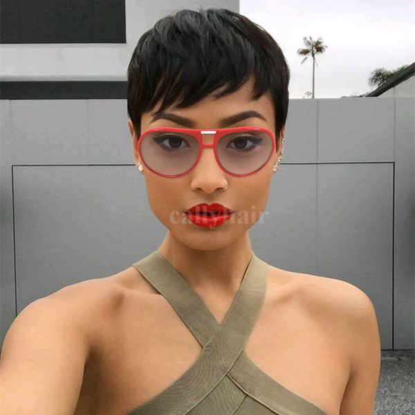 Burmese Hair 2019 New Style Natural Black Short Pixie Cut Curly