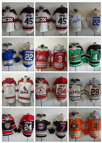 

hoodie jerseys #4 springer #7 mauer 12 lindor 22 kershaw 27 trout 17 bryant 2 jeter 3 harper 34 ortiz 28 posey 24 cabrera hoody, Black;white