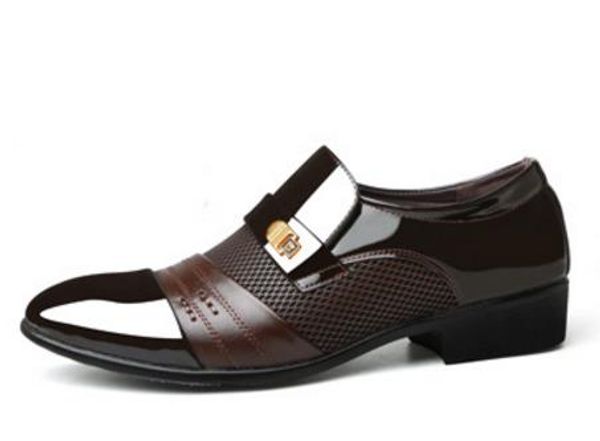 

Бесплатная доставка 2019 лакированной кожи черный итальянский мужская обувь марки