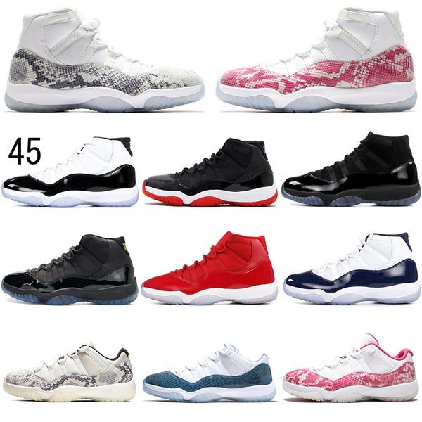 

горячие продажи 11 11s баскетбол обувь мужчины женщины bred concord 45 snakeskin pink gamma blue space jam дизайнер мужские кроссовки спорти