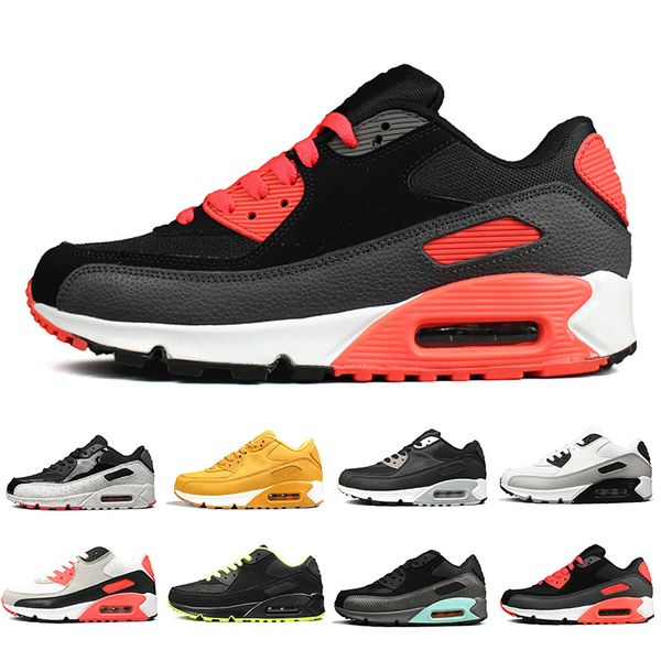 

red men classic 90 running shoes women sports trainers classic 90s cushion brand sneakers designer chaussures 36-45, Black