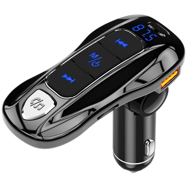 

folding car fm transmitter bluetooth 5.0 mp3 music player stereo dsp aux pd3.0 quick charge tf card u disk handsadapter