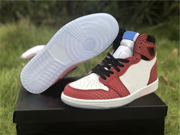 

spiderman x 1 og basketball shoes for mens womens 2019 1s high chicago sports designer sneakers with box us5.5-13, White;red