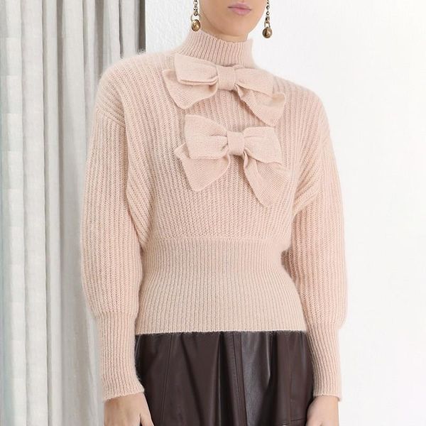 

осень лук лоскутное джемпер свитер офис леди женский водолазка фонарь рукав свободные свитера женская мода новая одежда, White;black