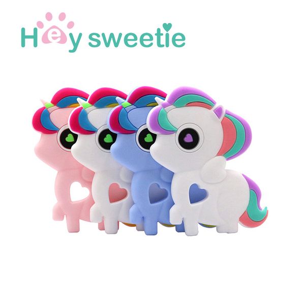 

creative silicone maternal and child supplies baby unicorn teether teeth stick wholesale, Bronze;silver
