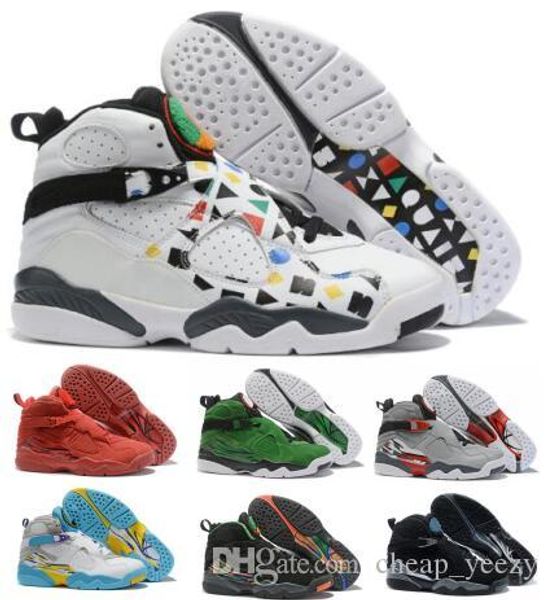 

8 8s men basketball shoes sneakers reflections chrome valentines day south beach aqua men red 2019 new designers sport sneakers