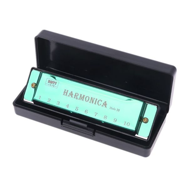 

1pc 10 holes key of c blues harmonica musical instrument educational toy with case