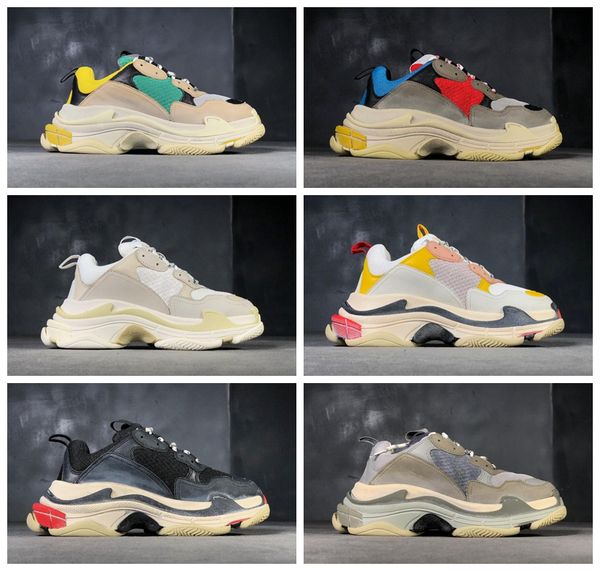 

2019 new pari 17fw triple neaker triple ca ual luxury dad hoe for men 039 women beige port tenni de igner running hoe 5 11